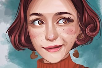 draw realistic beautiful portrait in disney cartoon style