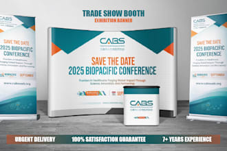 do design exhibition backdrop, tradeshow booth, roll up banner