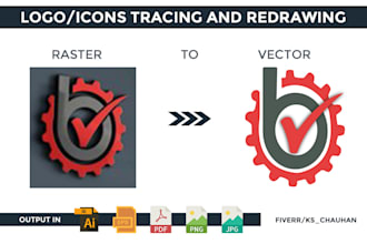 do basic logo tracing, vector tracing, convert to vector