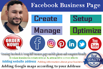 create, setup and optimize your any facebook business page
