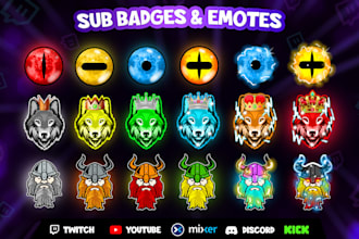 create custom sub badges and emotes for twitch youtube kick discord