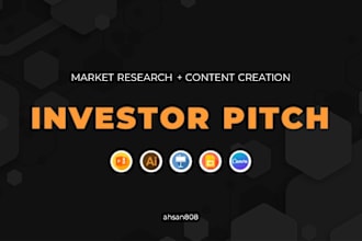 design investor pitch deck with market research