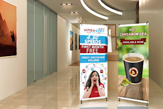 design premium roll up, banner, standee in 24 hrs