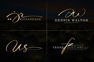do handwritten monogram signature initials logo design