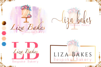 do hand drawn watercolor feminine beauty fashion business signature logo design