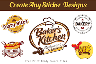 design sticker and vinyl, product packaging box, label