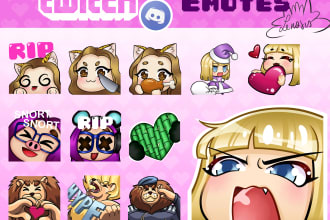create cute custom twitch and discord emotes