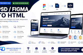 convert PSD or figma design to pixel perfect HTML, typo3 or wordpress