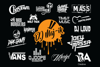 do typography dj logo