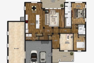 color architecture house floorplan or blueprint