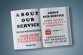 fix format book, children book or amazon kdp book formatting and layout design