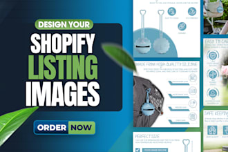 design shopify listing images, lifestyle, infographics