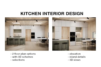 do kitchen redesign, interior render, floor plan