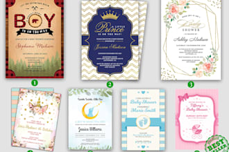 design baby shower, birthday, event invitation