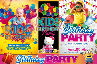 do kids event, kids birthday, kids party, flyers or poster