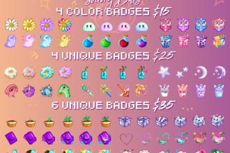 draw you 4 custom twitch badges for your affiliated channel