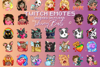 draw you custom twitch, discord, or youtube emotes