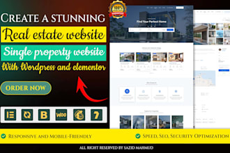 build wordpress real estate website, single property website