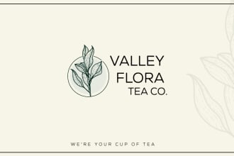 do organic botanical hand drawn logo design