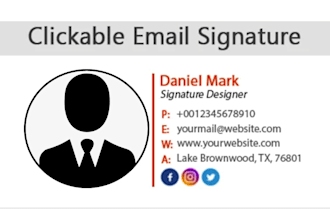 create professional click able email signature