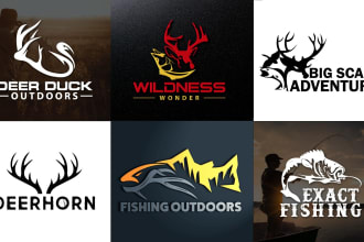 design modern hunting and fishing logo