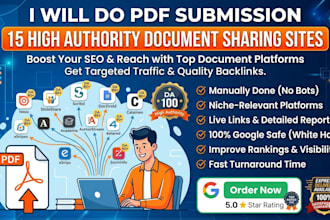 do PDF submission 15 high authority document sharing sites