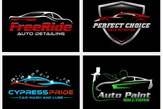 create auto detailing auto mobile and car wash logo design