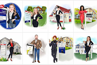 draw funny real estate caricature of you