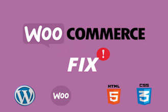 fix any woocommerce and wordpress errors or bugs