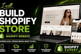 build shopify store, shopify website or shopify dropshipping store