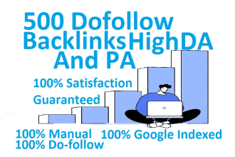 provide 500 dofollow backlinks high da and pa