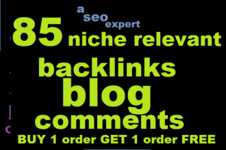 do 85 niche relevant backlinks blog comments SEO