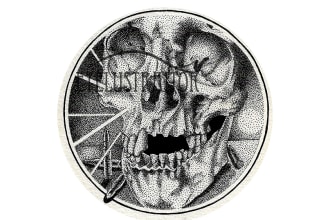 make a dark art illustration with stippling   detail