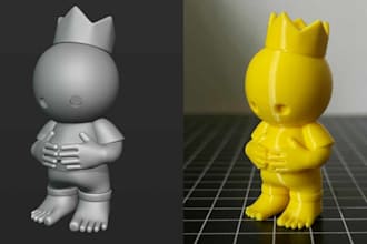make simple 3d character for 3d printing art toys