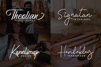 design handwritten and signature font logo