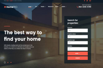 design best real estate or villa wordpress website