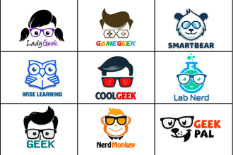 design geek, nerd or hipster logo