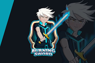 draw anime chibi mascot avatar logo for gaming twitch esports youtube