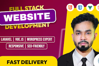 your web developer php laravel html and get backend developer for build website
