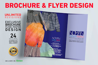 design unique creative tri fold bi fold brochure flyer in 24hrs