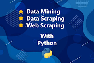 do data mining, extraction and web scraping with python