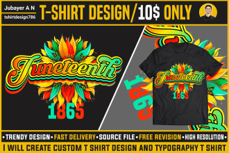 create custom t shirt design and typography t shirt