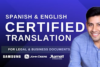 provide spanish and english certified translations