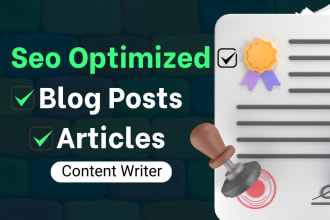research and write SEO optimized blog posts or articles