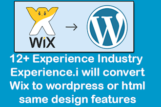 convert wix to wordpress or html site