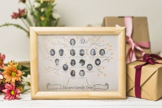 create an amazing family tree art poster for you