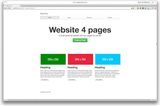 create a 4 page TEMPLATE for your business or personal site