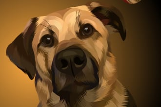 draw your pet photo into amazing cartoon portrait