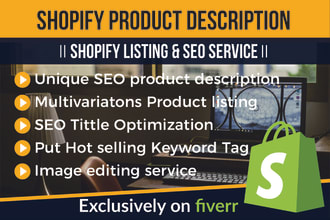 write stunning shopify product description, listing with SEO