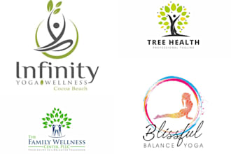 do holistic health wellness and yoga logo design